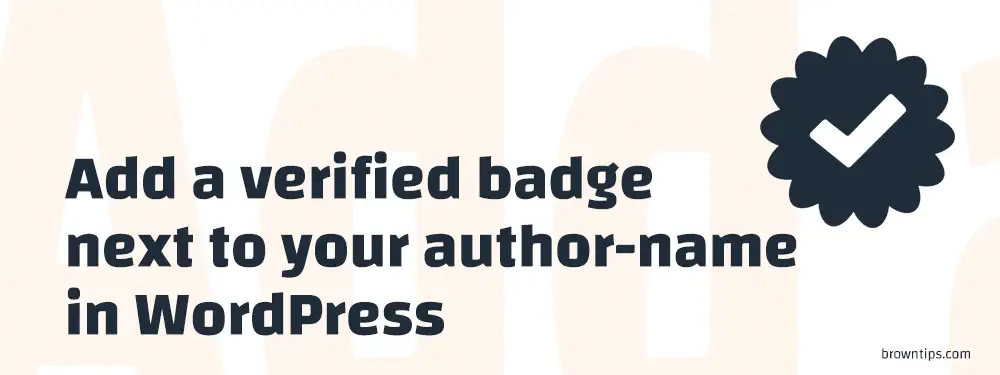 add a verified badge to your author-name in WordPress