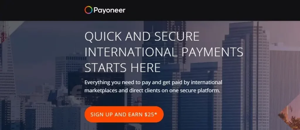 Payoneer bonus $25 dollars