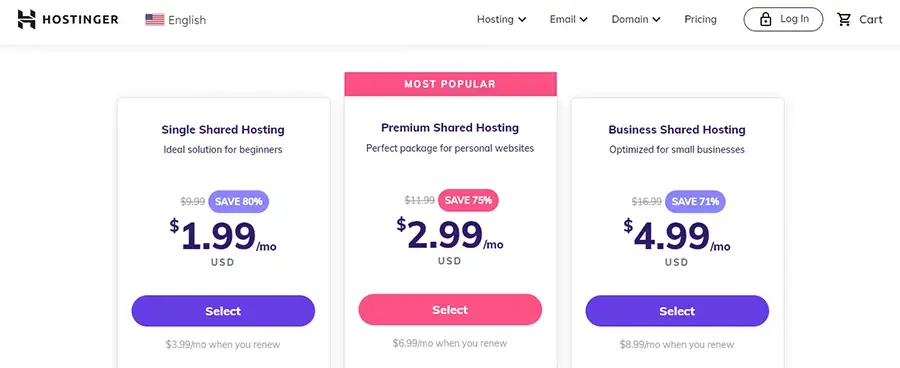 hostinger-web-hosting-pricing